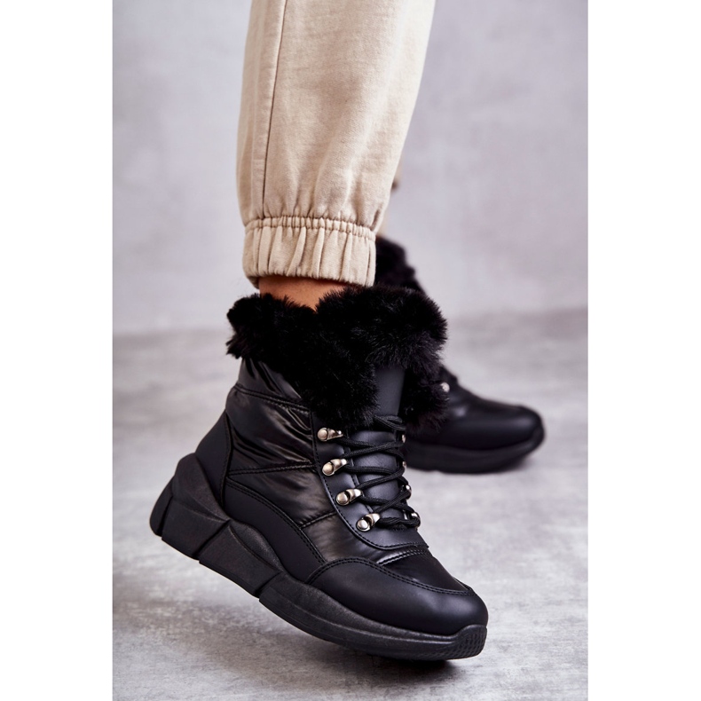 PE1 Schneestiefel zum Schnüren für Damen Schwarz Anna 1