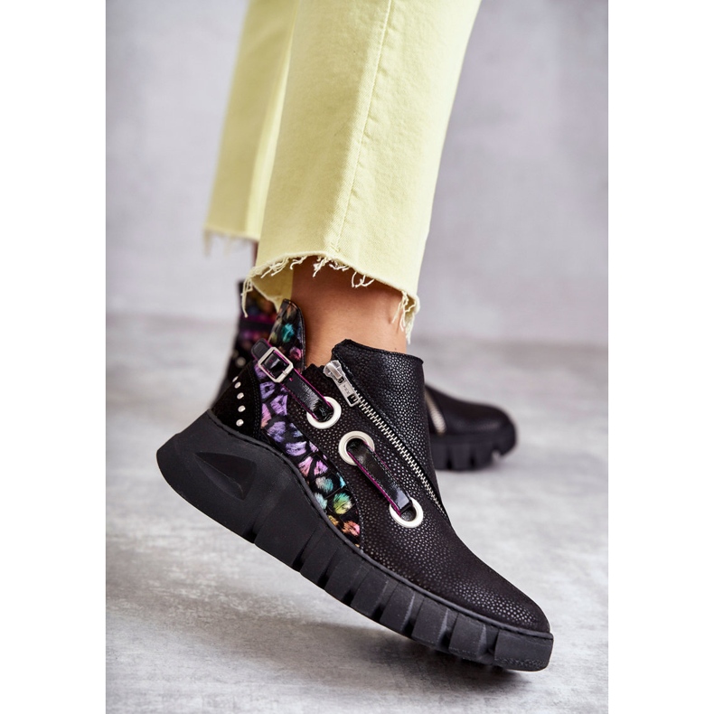 Lederstiefel Maciejka mit Flecken 05660-20 Schwarz mehrfarbig 1