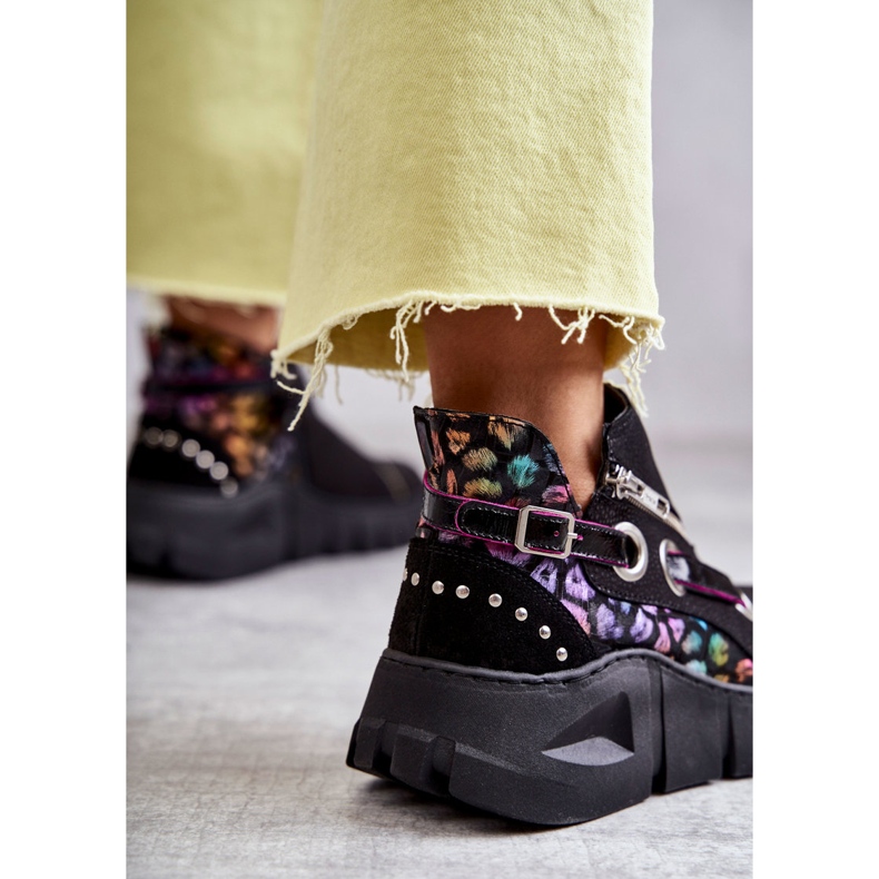 Lederstiefel Maciejka mit Flecken 05660-20 Schwarz mehrfarbig 2