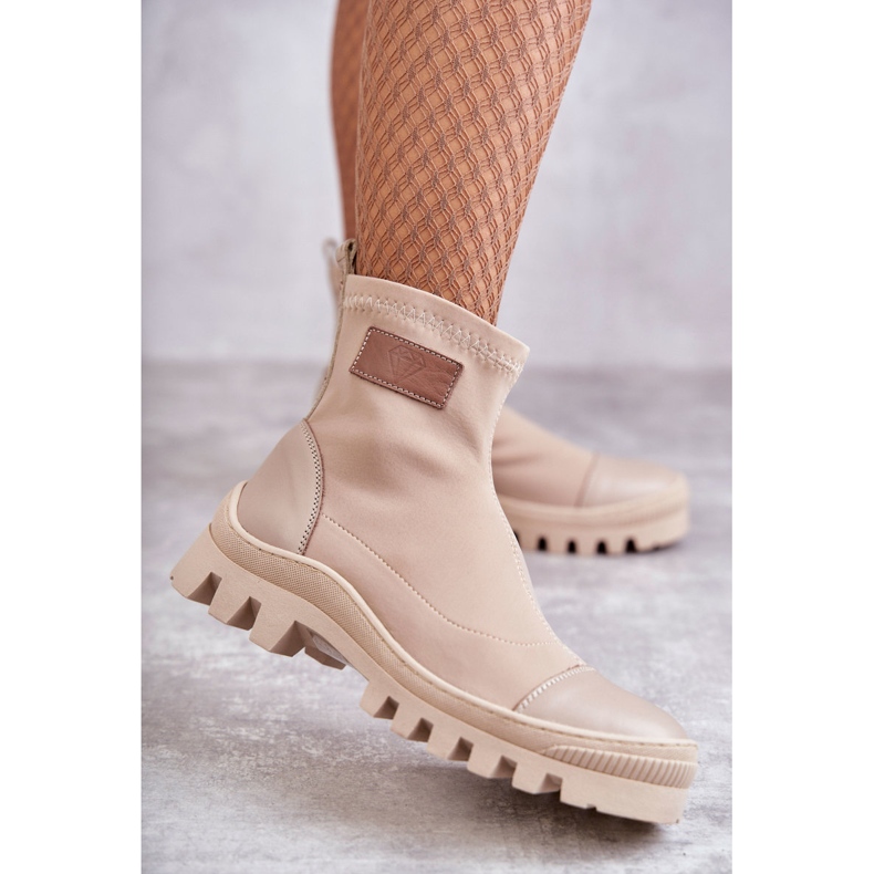 Damen Stoffstiefel Nicole 2703 Beige 1