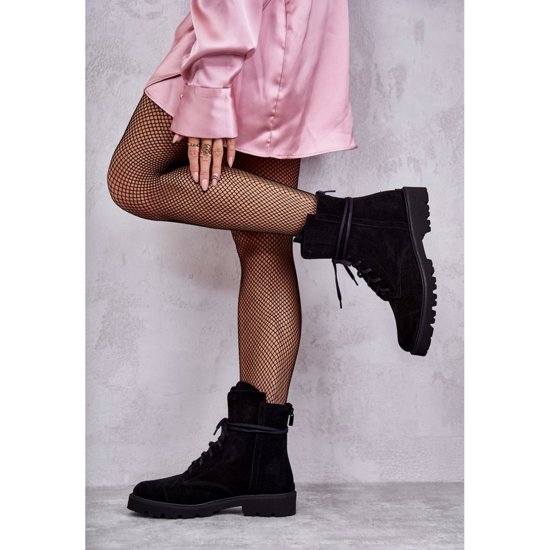 Wildlederstiefel mit Reißverschluss Nicole 2754 Schwarz 2