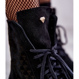 Wildleder-Schnürstiefel Nicole 2751 Schwarz 2