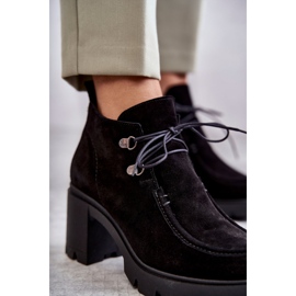 Damen Wildlederstiefel Gebunden Schwarz Marianne 2