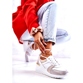 S.Barski Sportschuhe aus Leder auf einem weißen und grauen Rayana-Keil 1