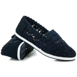 Seastar Marineblaue Slipons aus Spitze 1