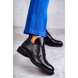 Vinceza Lackierte Stiefel mit Ausschnitten auf einem flachen Absatz Black Eunice schwarz 1