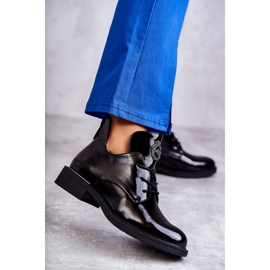 Vinceza Lackierte Schnürstiefel mit Ausschnitten Schwarz Fabiana 1