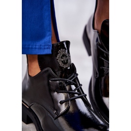 Vinceza Lackierte Schnürstiefel mit Ausschnitten Schwarz Fabiana 2