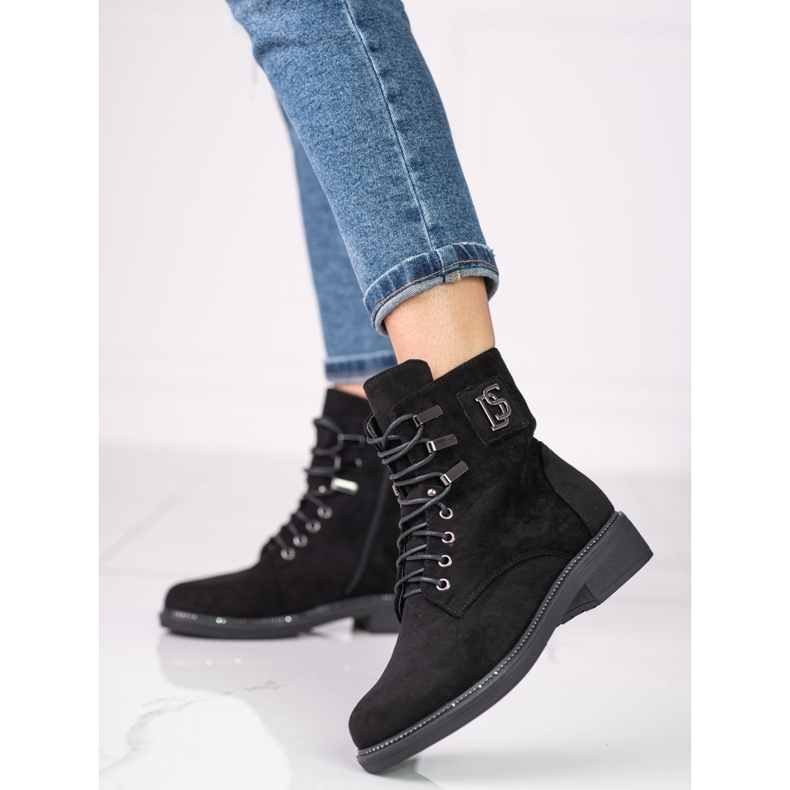 Arbeiterinnen aus ökologischem Shelovet-Wildleder schwarz 2