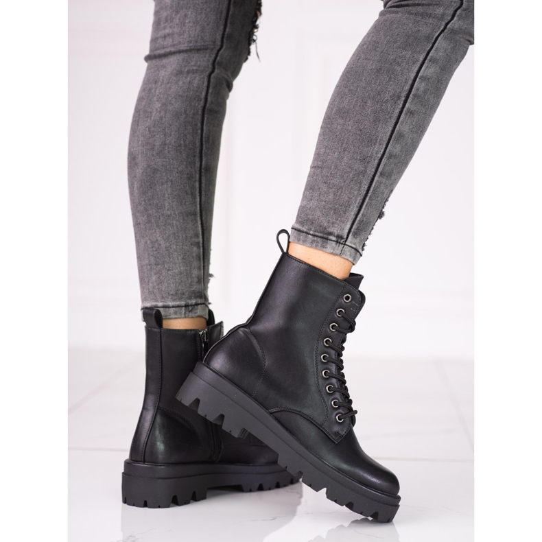 Schwarze Shelovet Schnürboots für Damen 2