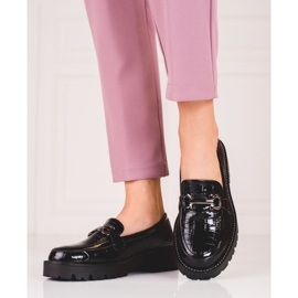 Damenmokassins auf dicker Shelovet-Sohle schwarz 1