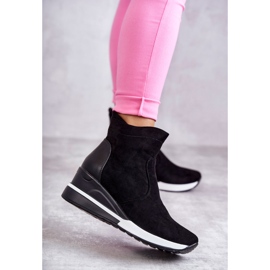 Vinceza Schwarze Turnschuhe Rita mit Keilabsatz 1