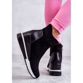 Vinceza Schwarze Turnschuhe Rita mit Keilabsatz 2