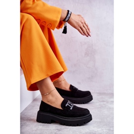 Damenschuhe aus Wildleder mit schwarzer Dekoration 3