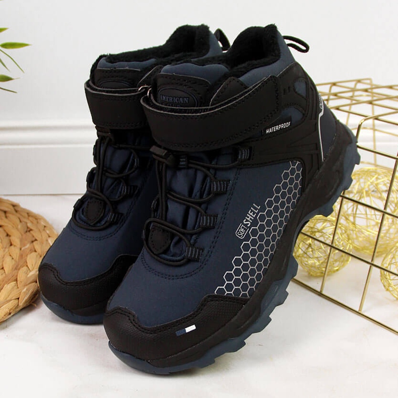Wasserdichte marineblaue Schneestiefel von American Club für Jungen 2