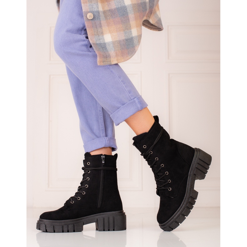 Shelovet Arbeitskleidung aus schwarzem Wildleder für Damen 2