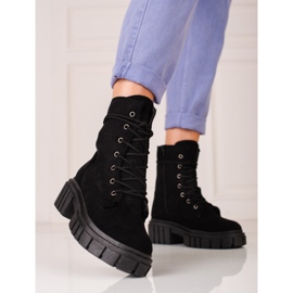 Shelovet Arbeitskleidung aus schwarzem Wildleder für Damen 1