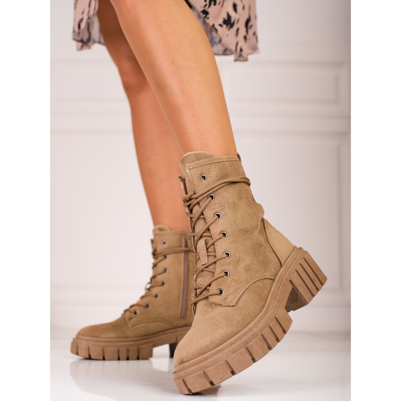 Shelovet-Taschen aus beigefarbenem Wildleder für Damen braun 1