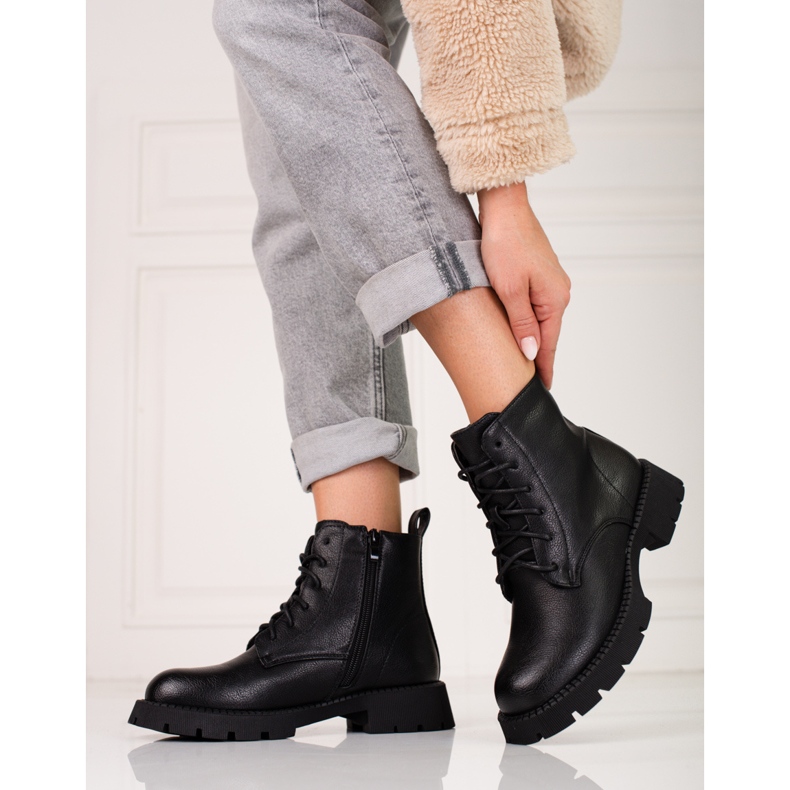 Klassische Shelovet-Schnürtaschen für Damen schwarz 1