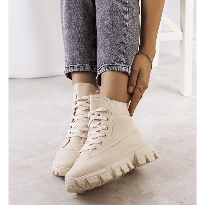 Beige Wanderschuhe für Damen von Nurbi 1