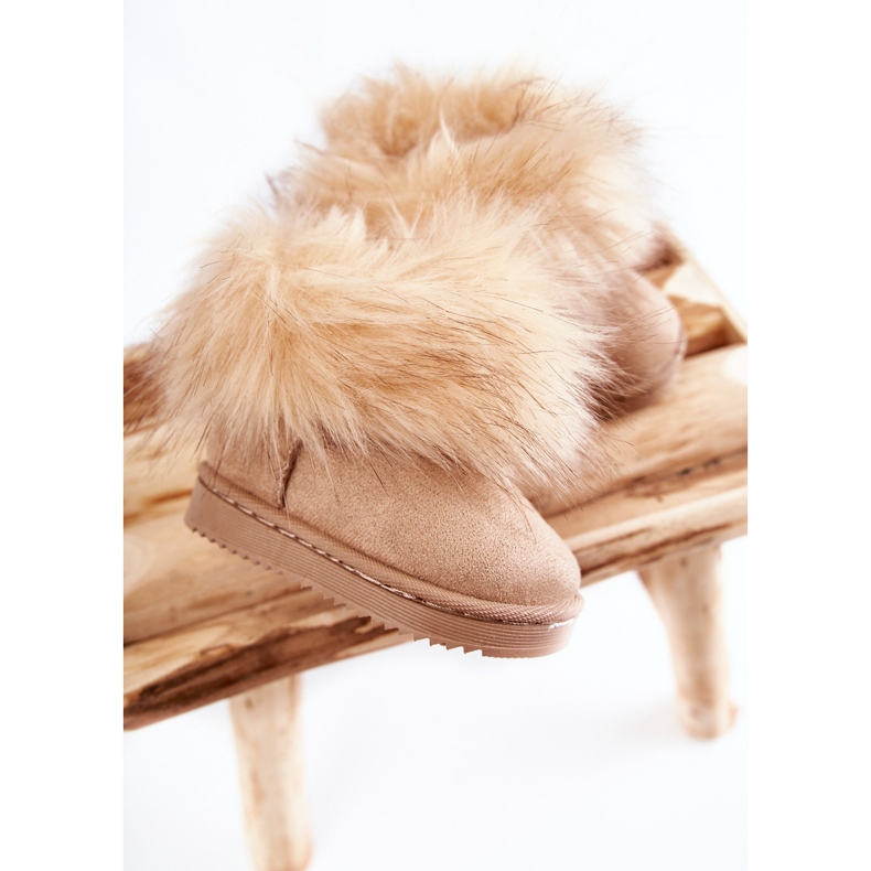 Kinder-Schneestiefel mit Fell Beige Ariana 1