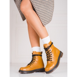 Braune Shelovet-Schnürstiefel für Damen 1