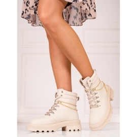 Beige Damenwanderschuhe mit Shelovet-Ketten 1
