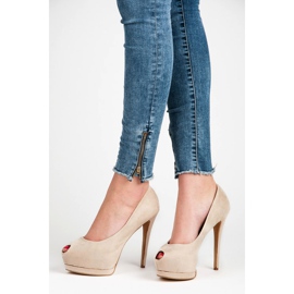 Vices Wildleder-Heels mit offener Zehenpartie braun 2