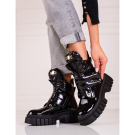 Lackstiefel für Damen auf der Shelovet-Plattform schwarz 1