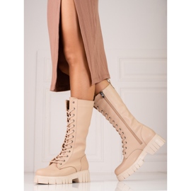 Damen-Schnürstiefel von Sokolski beige 2