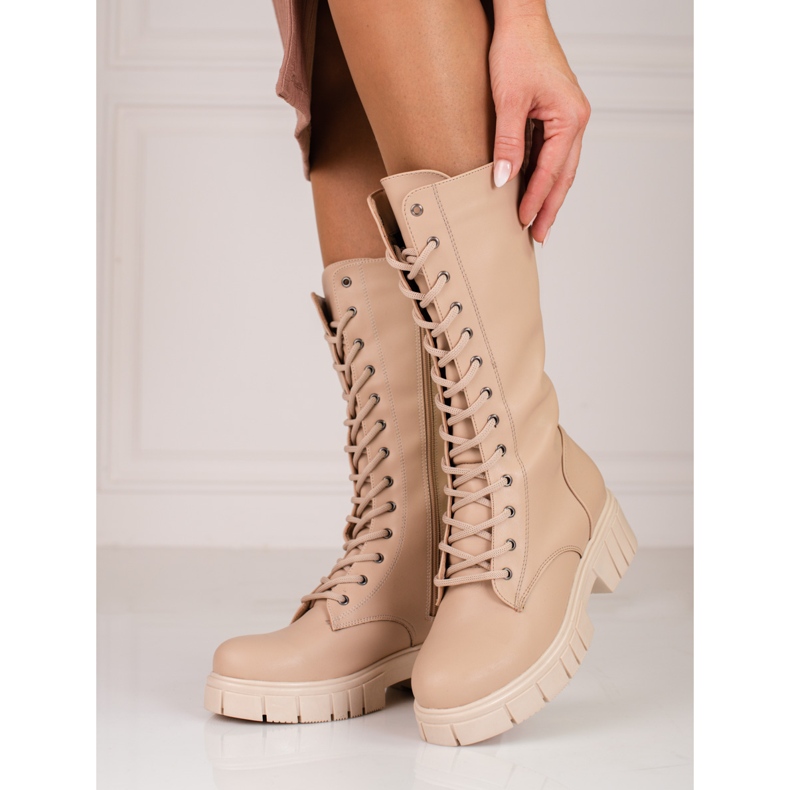Damen-Schnürstiefel von Sokolski beige 1
