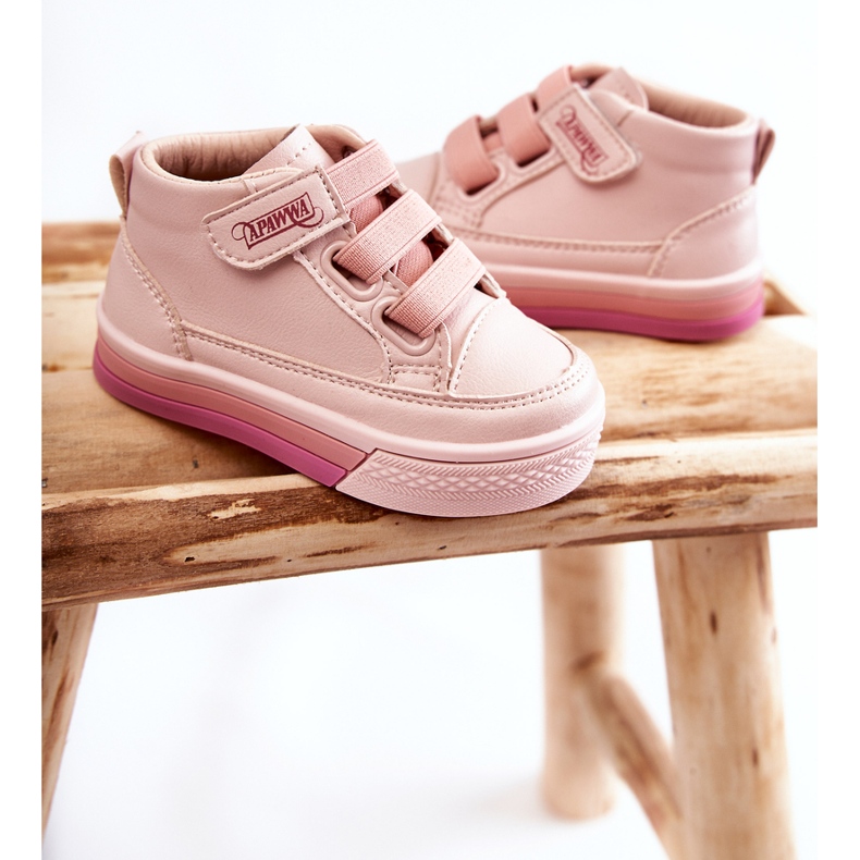 PA1 High-Top-Sneaker für Kinder mit geripptem rosa Baxter 2
