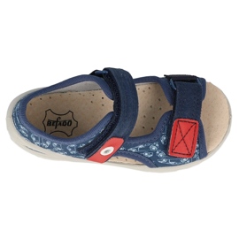 Befado Kinder-PU-Hausschuhe mit Klettverschluss 065P165 Marineblau und Rot 4