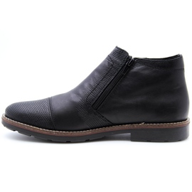 Rieker 35381-00 isolierte Lederstiefel für Herren schwarz 1