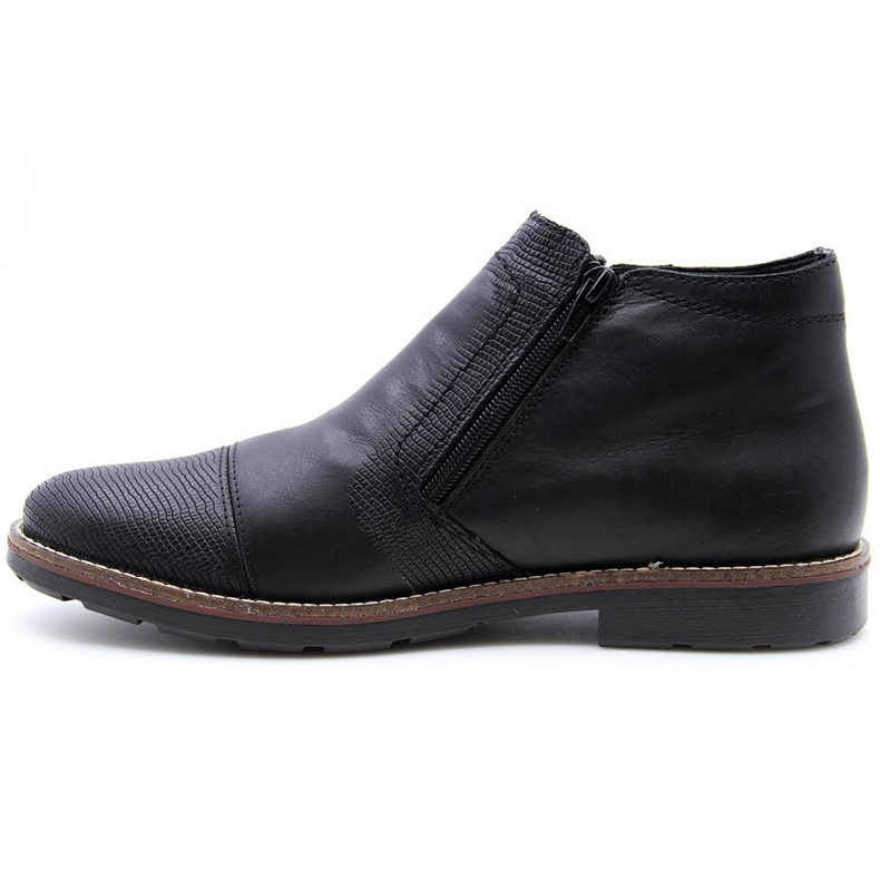 Rieker 35381-00 isolierte Lederstiefel für Herren schwarz 1
