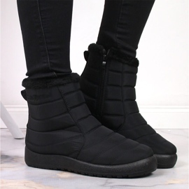 Schwarze NEWS wasserdichte Schneestiefel mit Reißverschluss 8