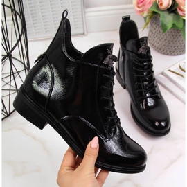 Schwarz isolierte schwarze Filippo Lackstiefel für Damen 2