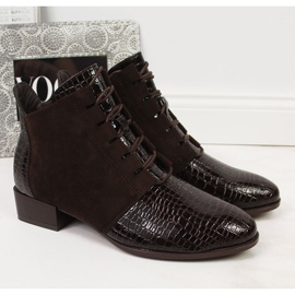Damenstiefel isolierte braune Schlangenhaut Filippo 4