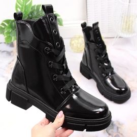 S.Barski Schwarz gefütterte Lackstiefel von S. Barski 1