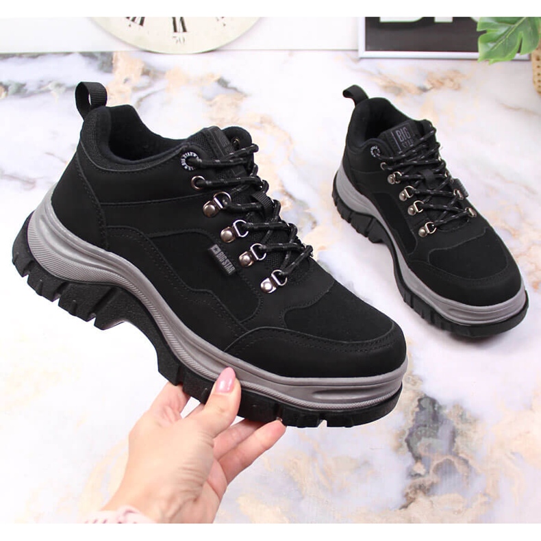 Schwarze Damenstiefel mit Fleece Big Star KK274364 1