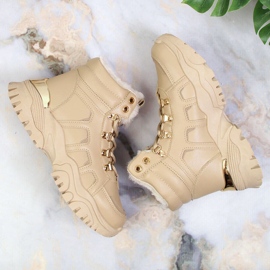 Damen-Schneestiefel mit Plateau und Pelzbeige NEWS 1