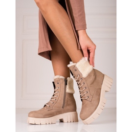 T.Sokolski Shelovet Wildlederstiefel für Damen beige 1