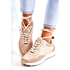 PG1 Damen Wildleder Sportschuhe Beige Nayla 1