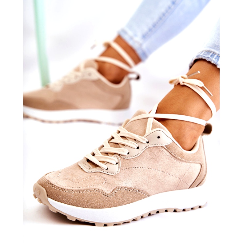 PG1 Damen Wildleder Sportschuhe Beige Nayla 3