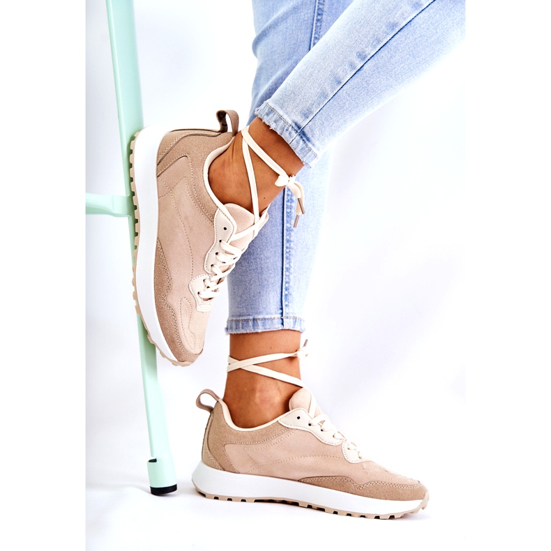 PG1 Damen Wildleder Sportschuhe Beige Nayla 2