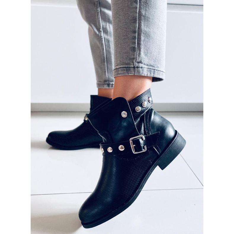 BM Cressida Schwarze flache Stiefel für Damen 2