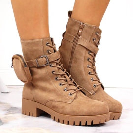 Trapper mit Tasche, isoliertes Wildleder Jezzi W JEZ370 beige 2