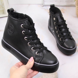 Hochisolierte schwarze Kinder-Sneaker Big Star KK374228 1