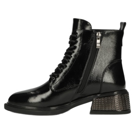 Lackisolierte Stiefel mit dekorativen isolierten Absätzen Filippo W PAW384 schwarz 2