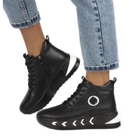 Isolierte Keilstiefel aus Leder Filippo W PAW381 schwarz 1